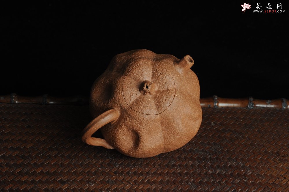 紫砂壶图片：仿生花货 全手工文人小南瓜 肌理丰富 - 宜兴紫砂壶网