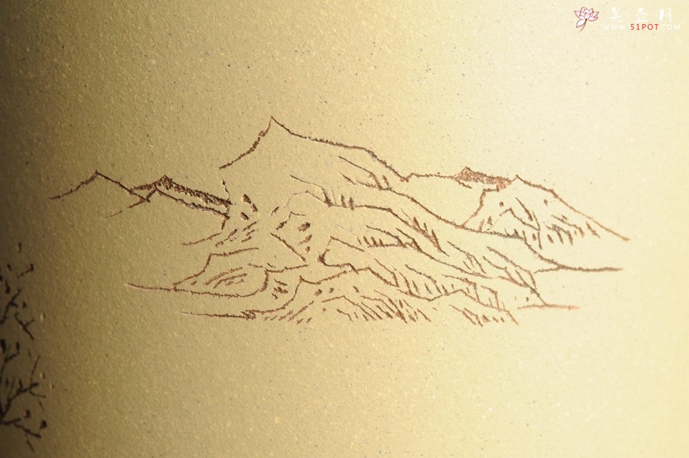 紫砂壶图片：美筒特惠 精品山水高帽笔筒三式 山高月小 水落石出 老师不打草稿直接空刻 一气呵成 - 宜兴紫砂壶网