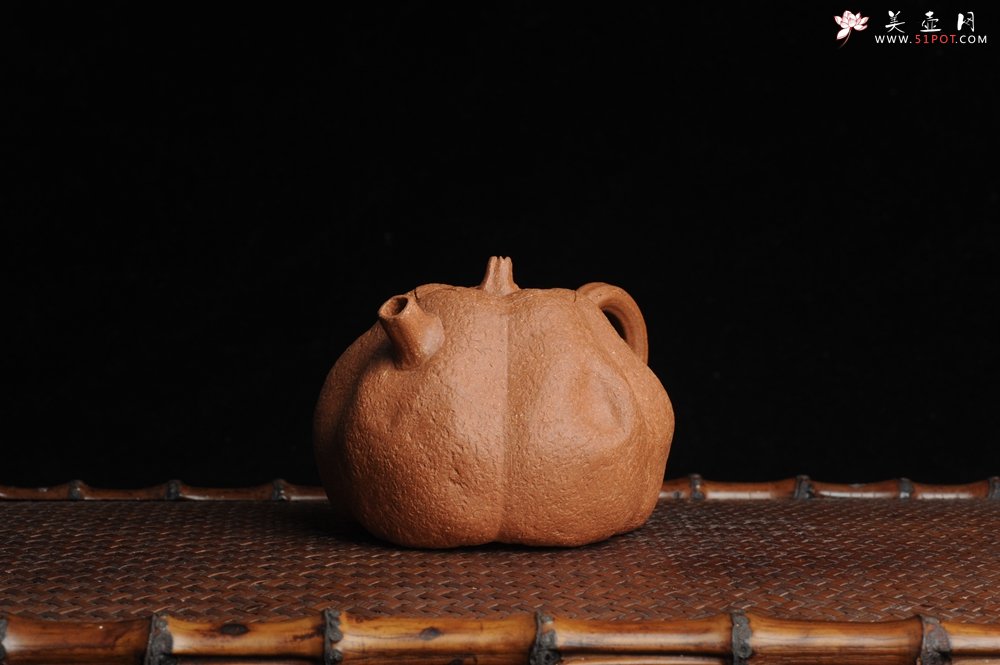 紫砂壶图片：仿生花货 全手工文人小南瓜 肌理丰富 - 宜兴紫砂壶网