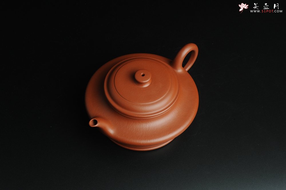 紫砂壶图片：正宗小煤窑朱泥 全手工虚扁 隽秀文气 - 宜兴紫砂壶网