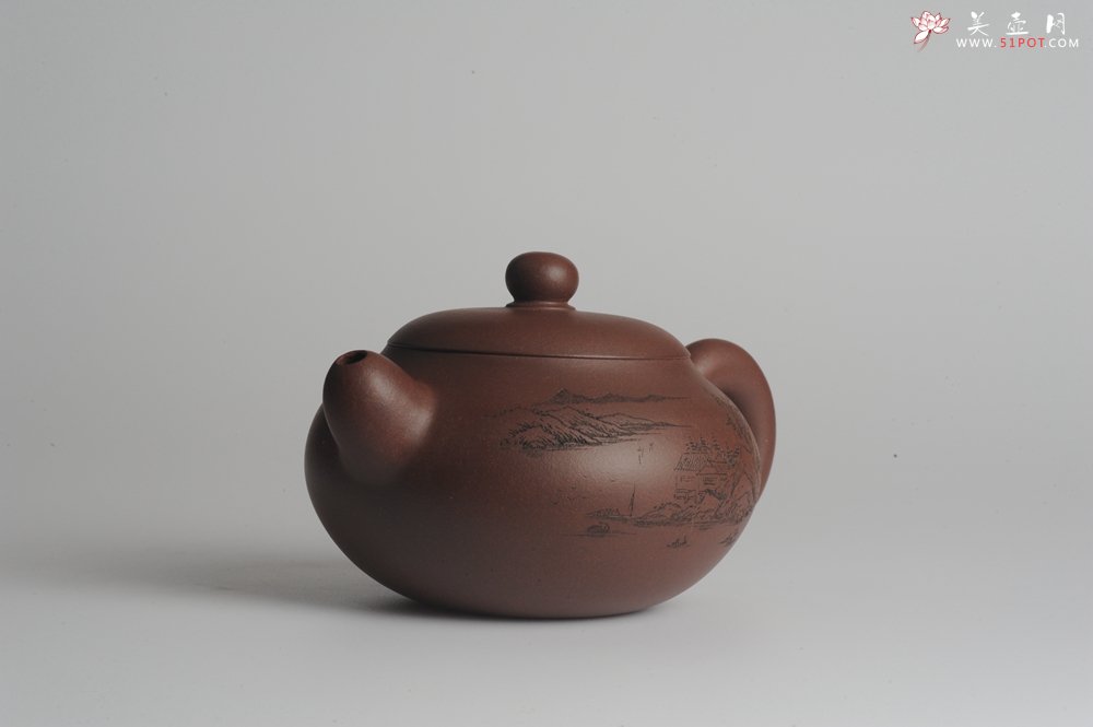 紫砂壶图片：美壶特惠 做工精致山水道洪圆珠 饱满漂亮 出水暴爽  - 宜兴紫砂壶网