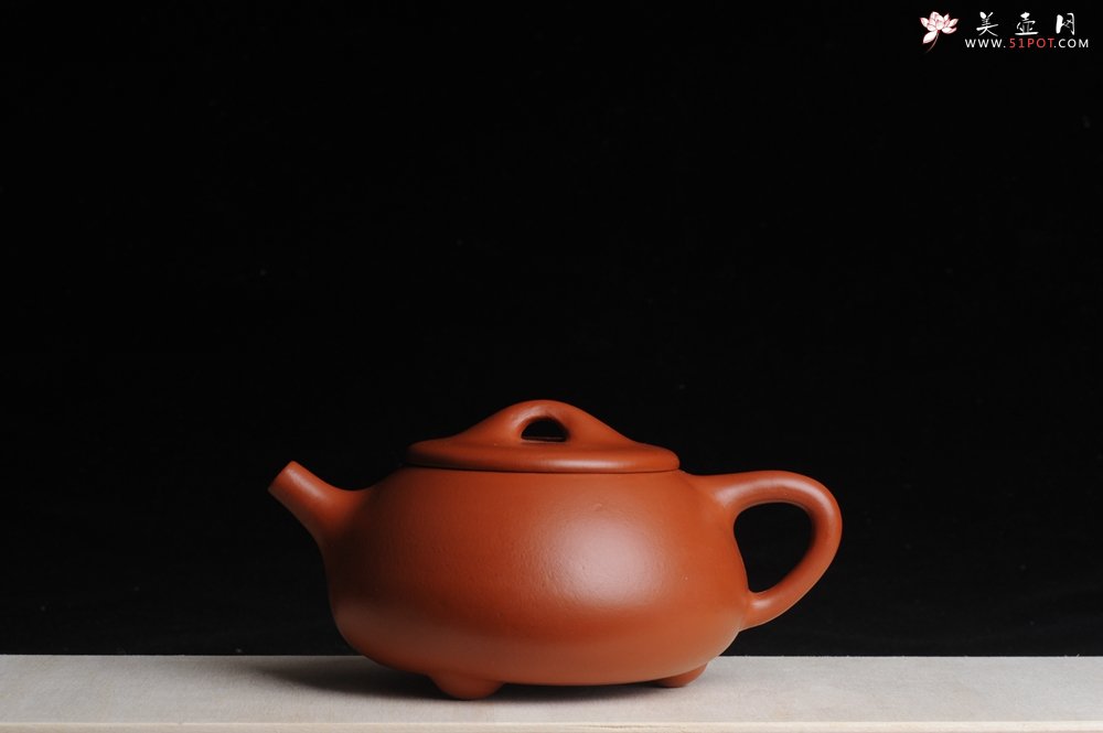 紫砂壶图片：美壶特惠 非铁红色素泥优质朱泥满瓢 平盖石瓢 - 宜兴紫砂壶网