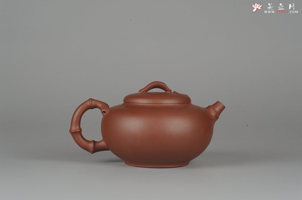 紫砂壶图片：美壶特惠秀竹 贴叶精湛 - 宜兴紫砂壶网