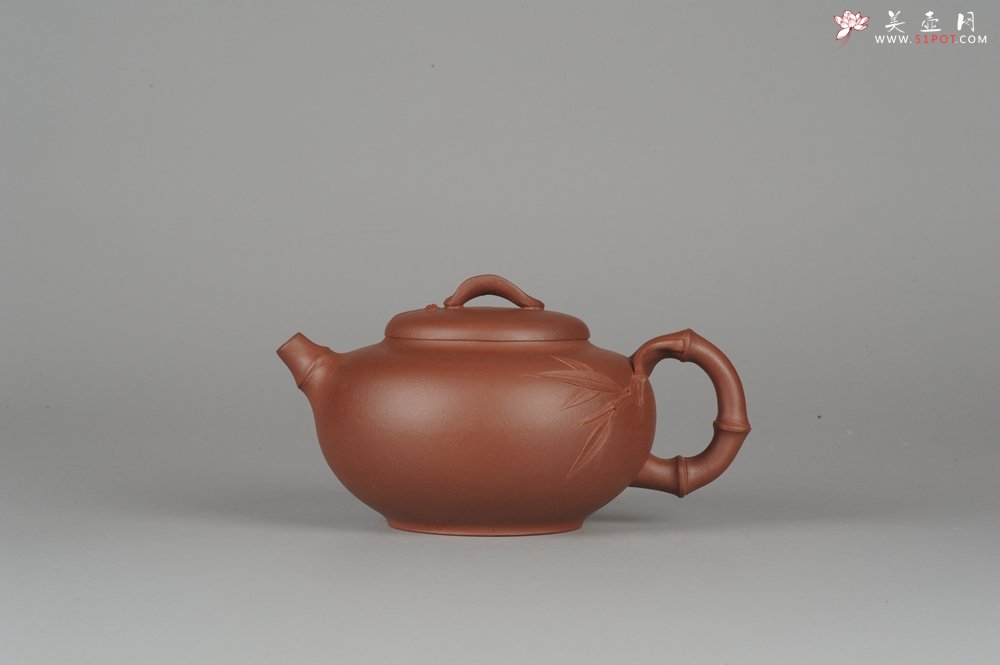 紫砂壶图片：美壶特惠秀竹 贴叶精湛 - 宜兴紫砂壶网