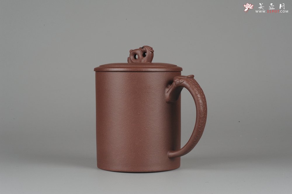 紫砂壶图片：美杯年底特惠 优质紫泥龙行天下盖杯 - 宜兴紫砂壶网