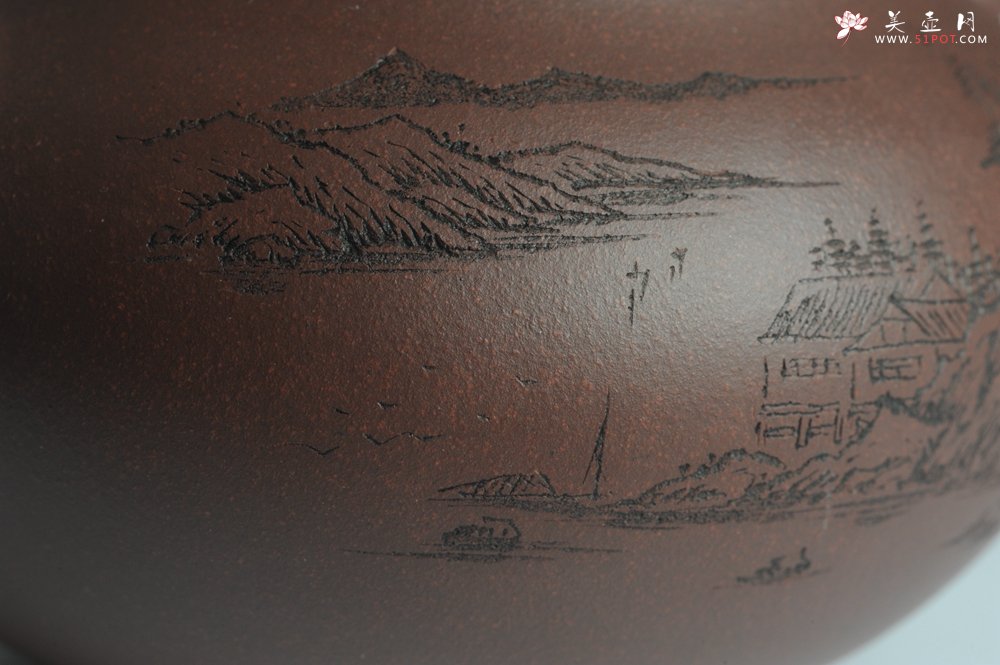 紫砂壶图片：美壶特惠 做工精致山水道洪圆珠 饱满漂亮 出水暴爽  - 宜兴紫砂壶网