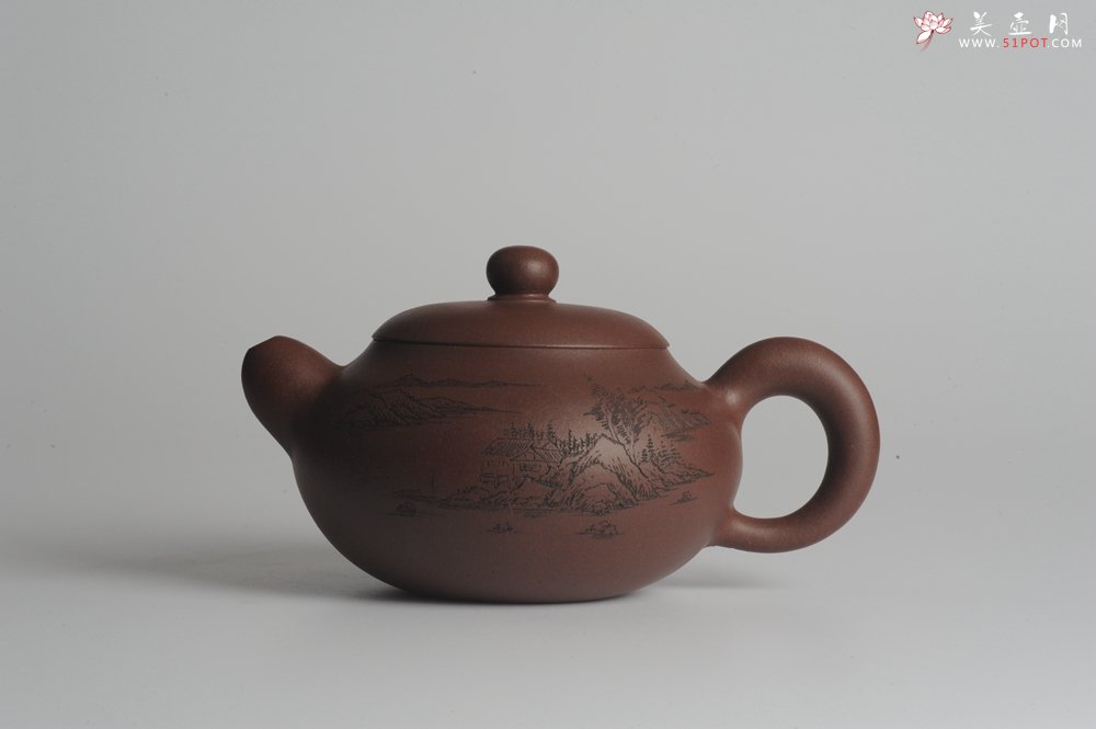 紫砂壶图片：美壶特惠 做工精致山水道洪圆珠 饱满漂亮 出水暴爽  - 宜兴紫砂壶网