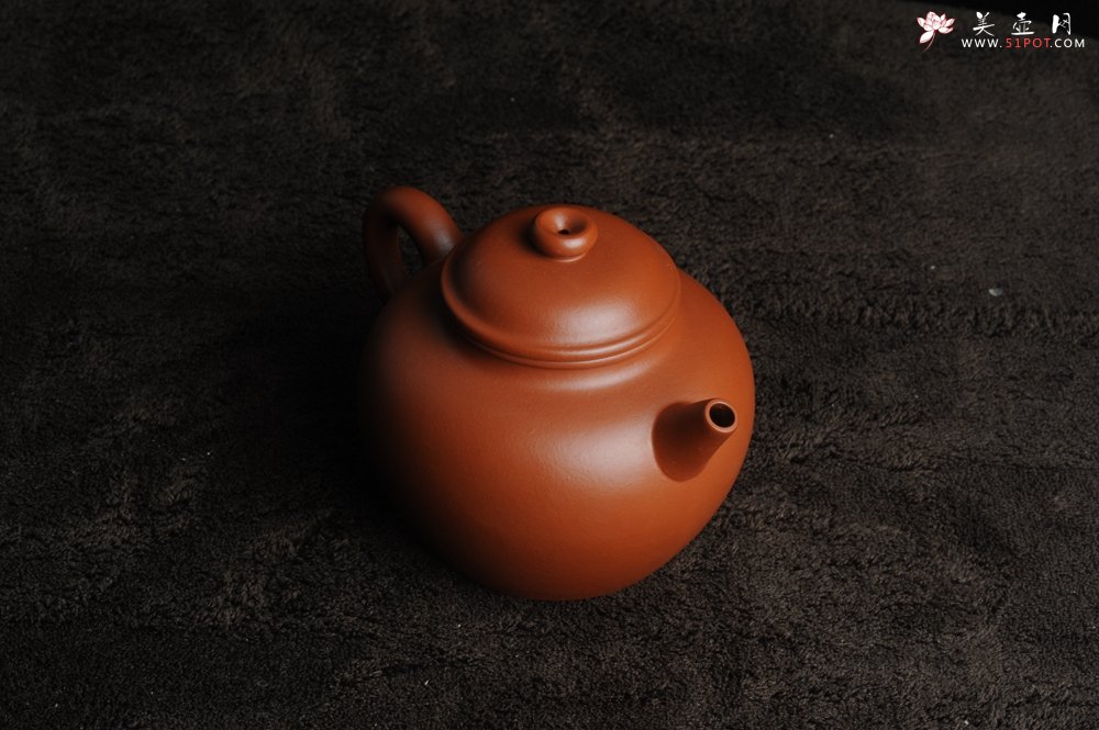 紫砂壶图片：美壶特惠 非铁红色素泥 优质朱泥大彬圈钮 - 宜兴紫砂壶网