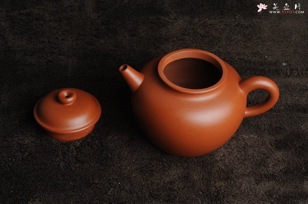 紫砂壶图片：美壶特惠 非铁红色素泥 优质朱泥大彬圈钮 - 宜兴紫砂壶网