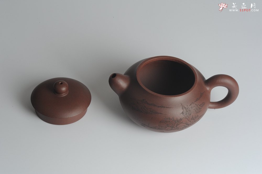 紫砂壶图片：美壶特惠 做工精致山水道洪圆珠 饱满漂亮 出水暴爽  - 宜兴紫砂壶网