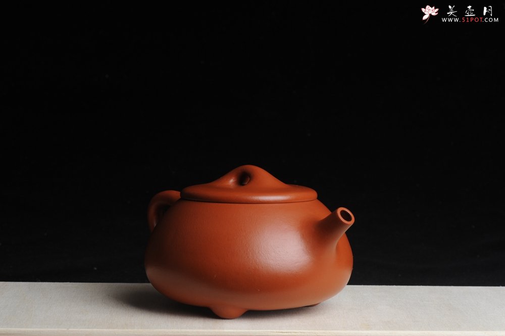 紫砂壶图片：美壶特惠 非铁红色素泥优质朱泥满瓢 平盖石瓢 - 宜兴紫砂壶网