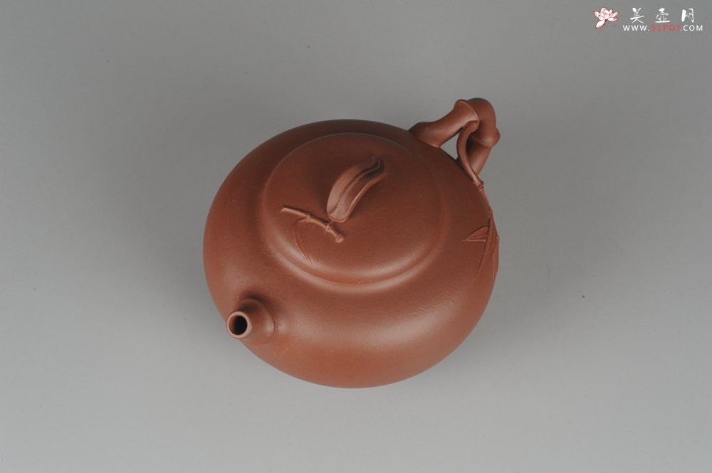 紫砂壶图片：美壶特惠秀竹 贴叶精湛 - 宜兴紫砂壶网