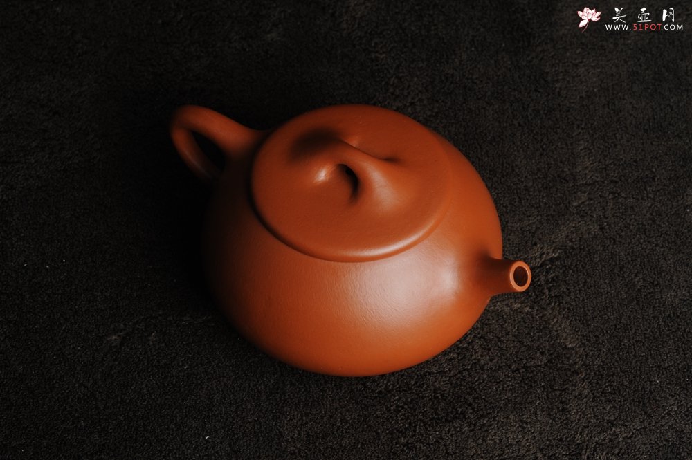 紫砂壶图片：美壶特惠 非铁红色素泥优质朱泥满瓢 平盖石瓢 - 宜兴紫砂壶网