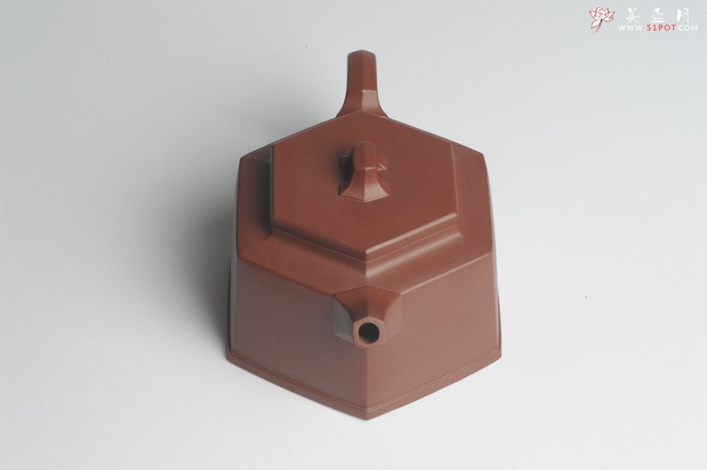 紫砂壶图片：美壶特惠 优质底曹青全手工六方井栏 - 宜兴紫砂壶网