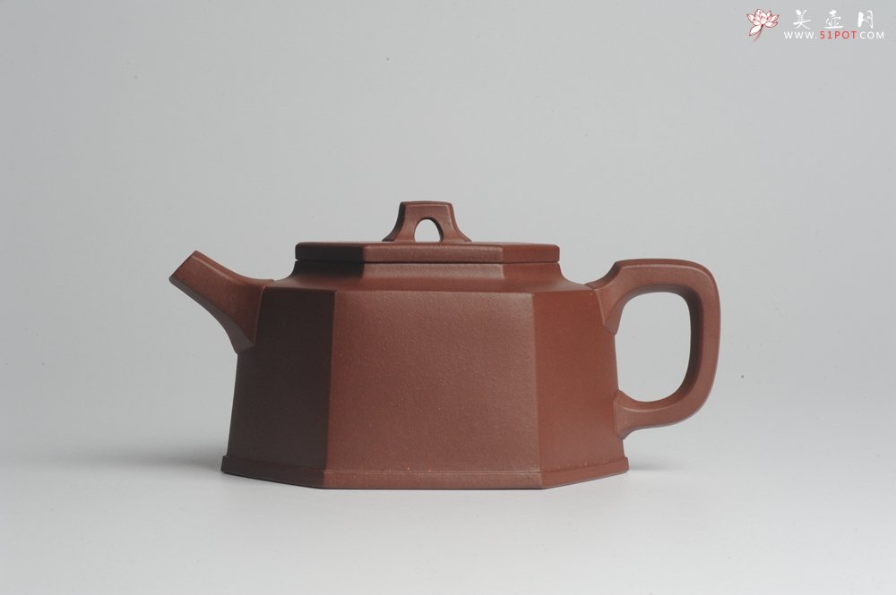 紫砂壶图片：美壶特惠 优质底曹青全手工六方井栏 - 宜兴紫砂壶网
