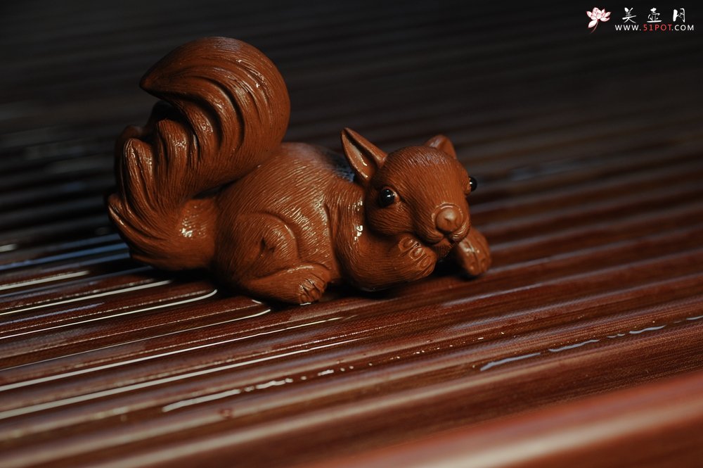 紫砂壶图片：美宠特惠 精致手工茶宠清水泥拉毛松鼠 神态可掬 有趣 - 宜兴紫砂壶网