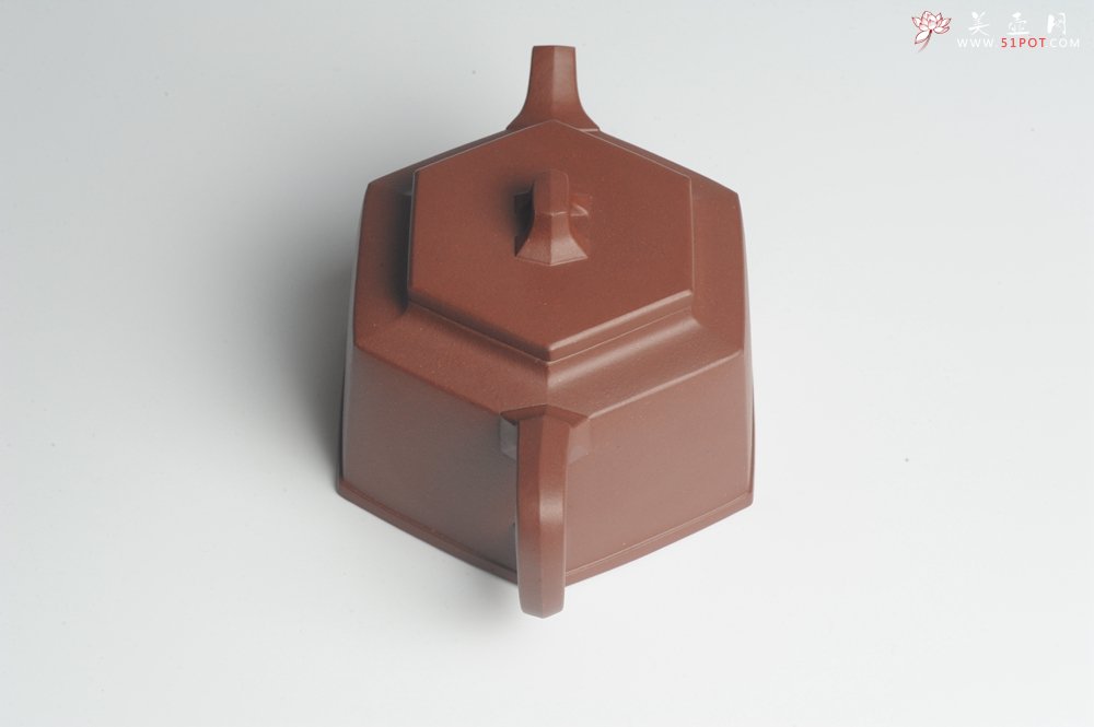 紫砂壶图片：美壶特惠 优质底曹青全手工六方井栏 - 宜兴紫砂壶网