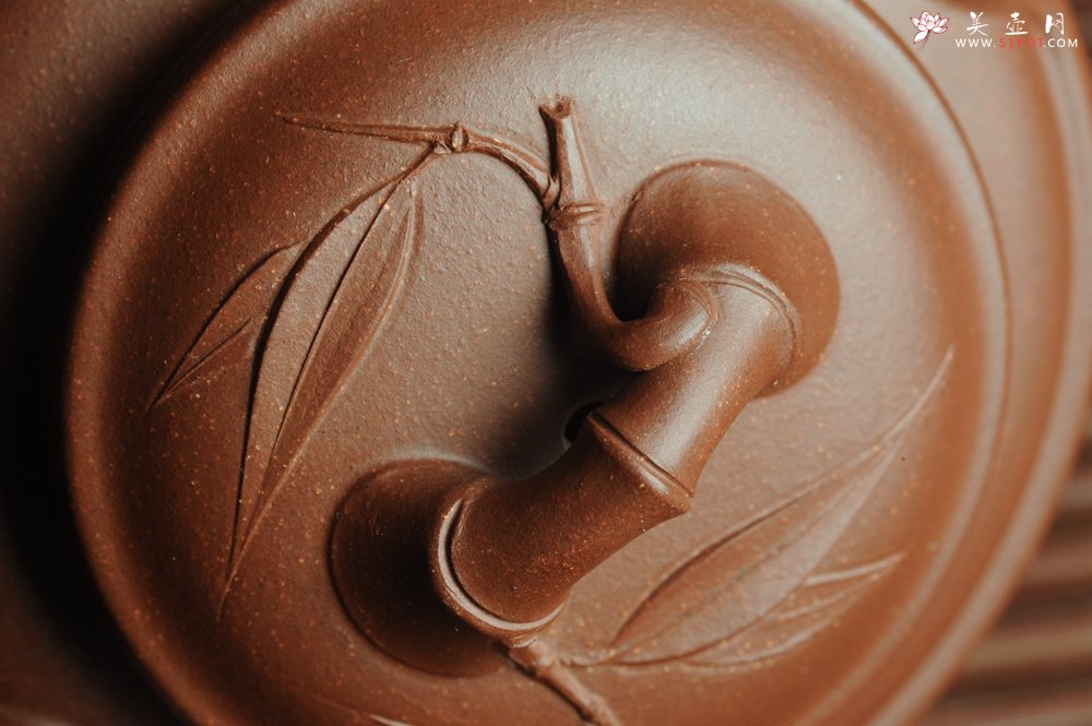 紫砂壶图片：美壶特惠 优质紫泥双线竹鼓 - 宜兴紫砂壶网