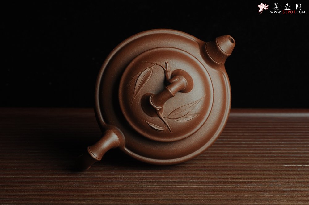 紫砂壶图片：美壶特惠 优质紫泥双线竹鼓 - 宜兴紫砂壶网