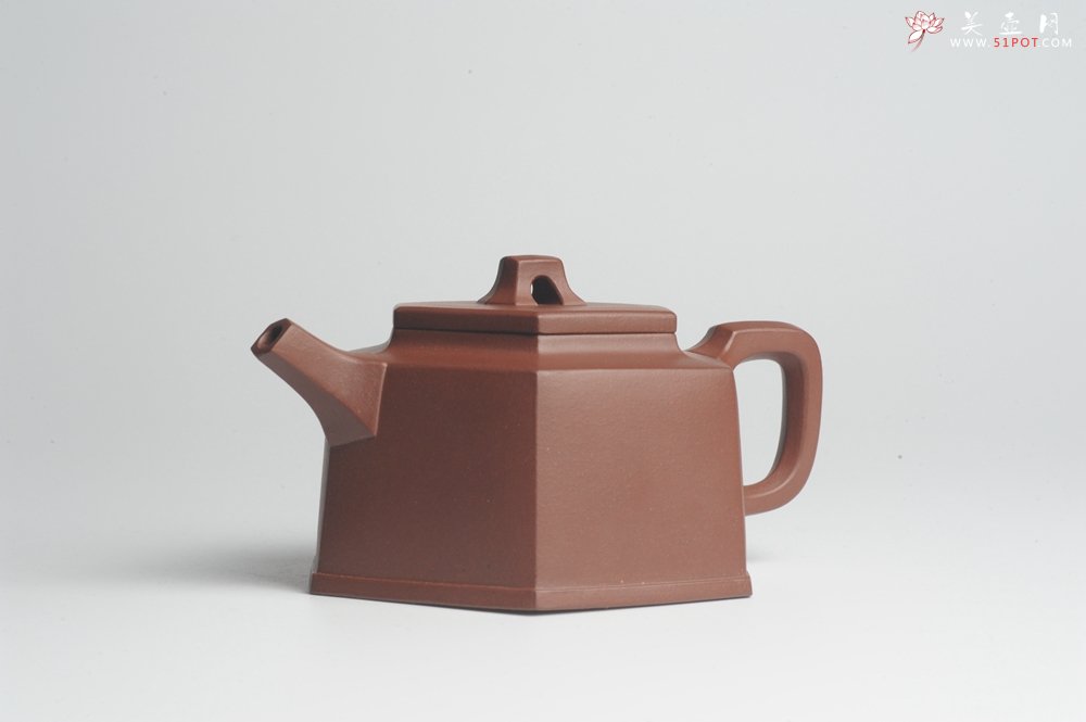紫砂壶图片：美壶特惠 优质底曹青全手工六方井栏 - 宜兴紫砂壶网