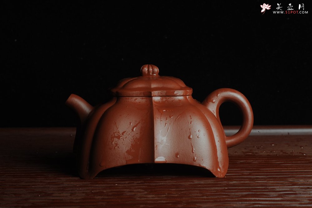紫砂壶图片：优质大红袍朱泥玉菱壶 端庄秀雅 做工精致 - 宜兴紫砂壶网