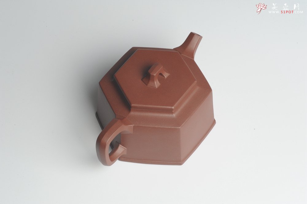 紫砂壶图片：美壶特惠 优质底曹青全手工六方井栏 - 宜兴紫砂壶网