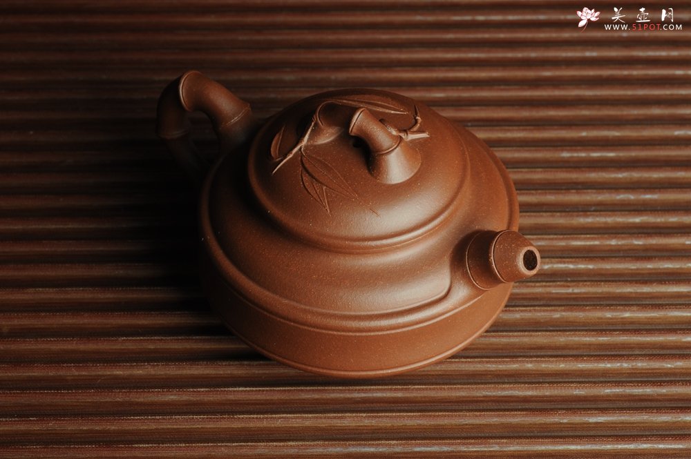 紫砂壶图片：美壶特惠 优质紫泥双线竹鼓 - 宜兴紫砂壶网