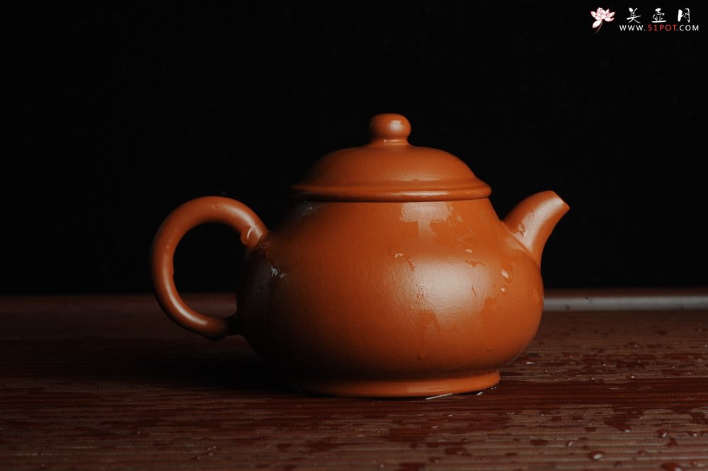 紫砂壶图片：优质赵庄朱泥 全手工潘壶 端庄秀雅 - 宜兴紫砂壶网