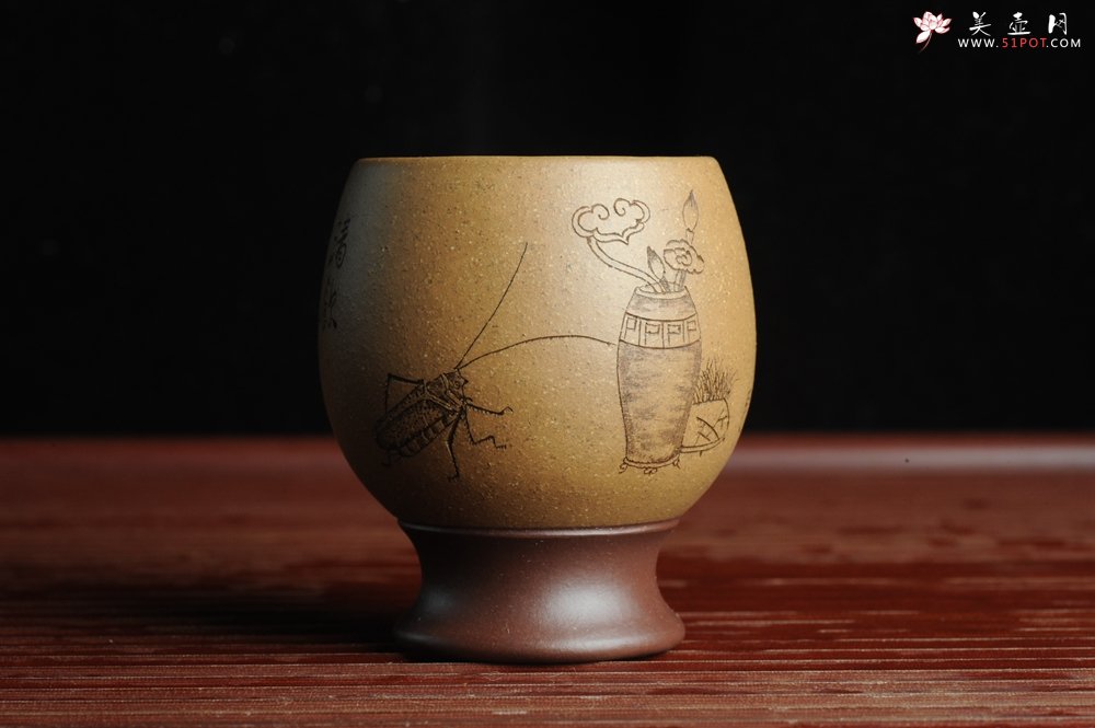 紫砂壶图片：精品紫砂杯 私人定制 紫泥粉段泥 清供文气 手感特扎实 茶人醉爱 每个都不一样 - 宜兴紫砂壶网