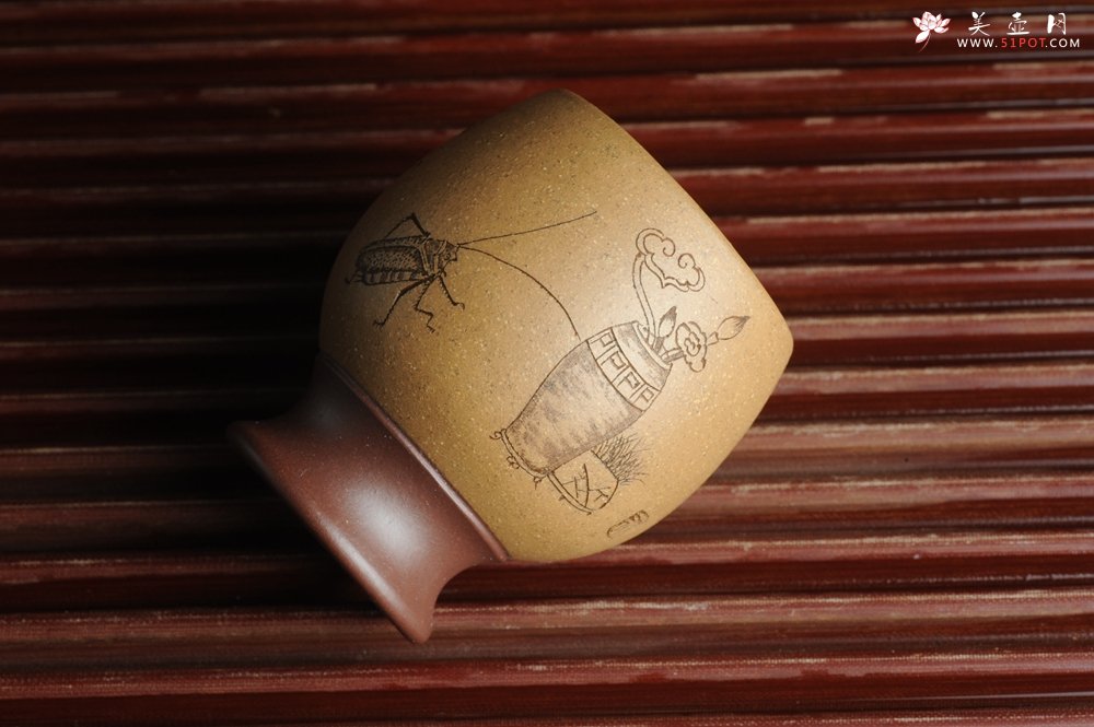 紫砂壶图片：精品紫砂杯 私人定制 紫泥粉段泥 清供文气 手感特扎实 茶人醉爱 每个都不一样 - 宜兴紫砂壶网