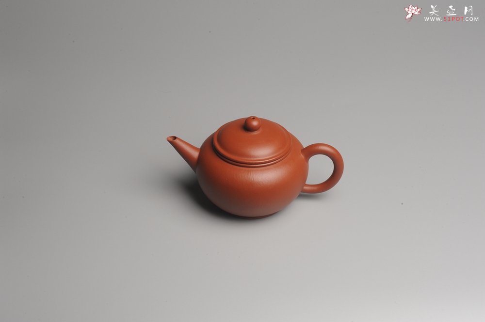 紫砂壶图片：小煤窑朱泥 全手工水平壶 端庄秀雅 - 宜兴紫砂壶网