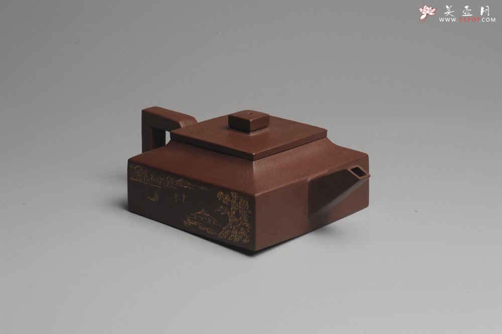 紫砂壶图片：美壶特惠 全手工精品方山逸士 线条流畅 - 宜兴紫砂壶网