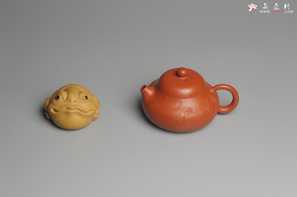 紫砂壶图片：优质赵庄朱泥全手工文旦 方健双刀文气装饰 - 宜兴紫砂壶网