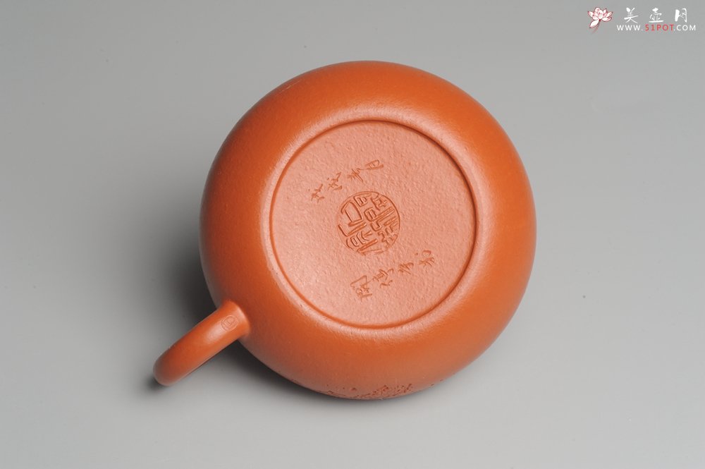 紫砂壶图片：优质赵庄朱泥全手工文旦 方健双刀文气装饰 - 宜兴紫砂壶网