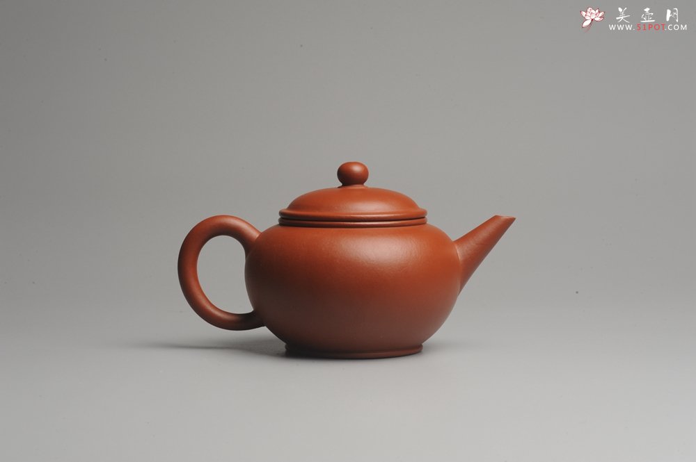 紫砂壶图片：小煤窑朱泥 全手工水平壶 端庄秀雅 - 宜兴紫砂壶网
