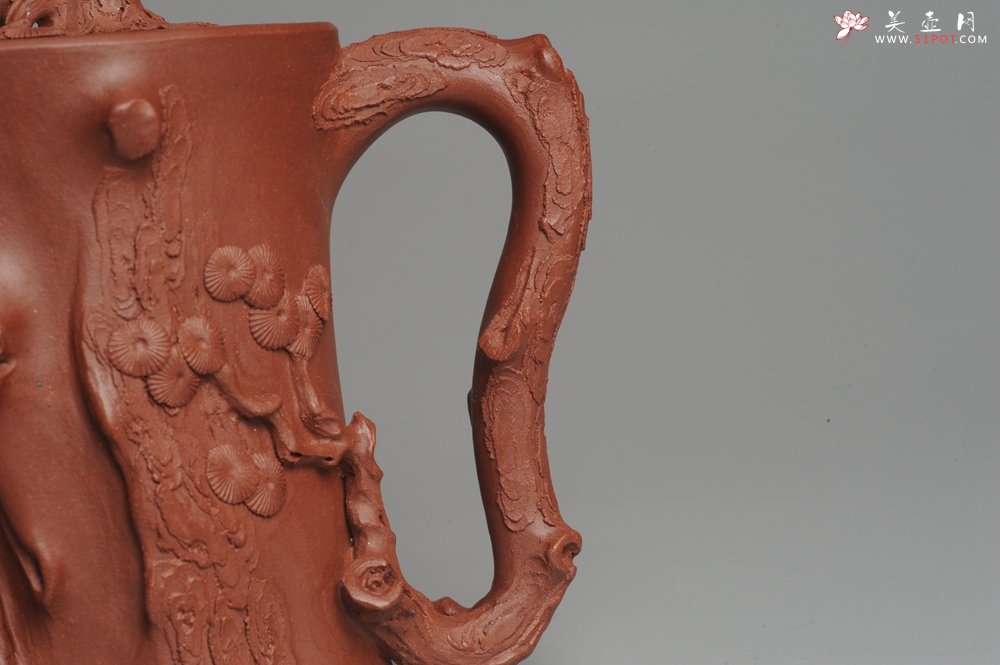 紫砂壶图片：实力派全手工松桩 气质非凡 肌理自然生动 适合收藏 - 宜兴紫砂壶网