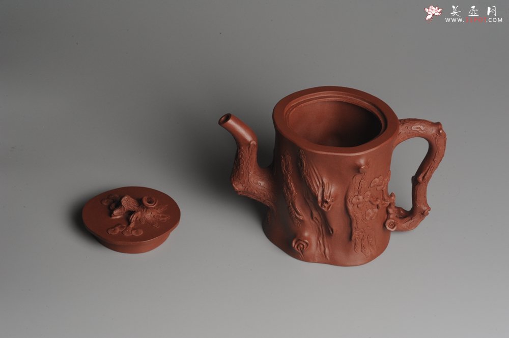 紫砂壶图片：实力派全手工松桩 气质非凡 肌理自然生动 适合收藏 - 宜兴紫砂壶网