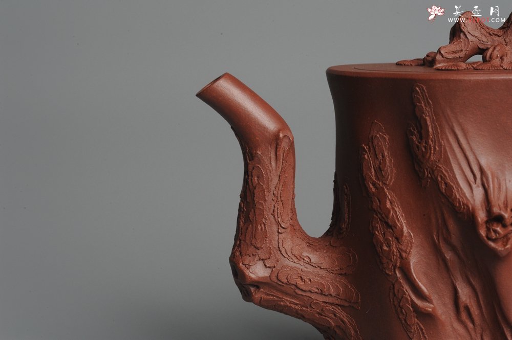 紫砂壶图片：实力派全手工松桩 气质非凡 肌理自然生动 适合收藏 - 宜兴紫砂壶网