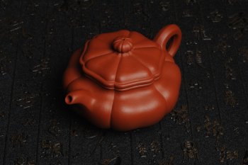 紫砂壶图片：精致朱泥葵仿古 难度太大 收缩大 实属不易 大口实用 - 宜兴紫砂壶网