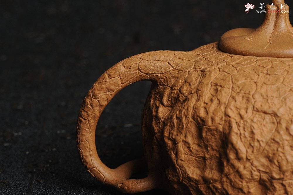 紫砂壶图片：美壶特惠 进步明显优质黄金段全手工龚春 供春 异型盖 难度大 肌理丰富 - 宜兴紫砂壶网