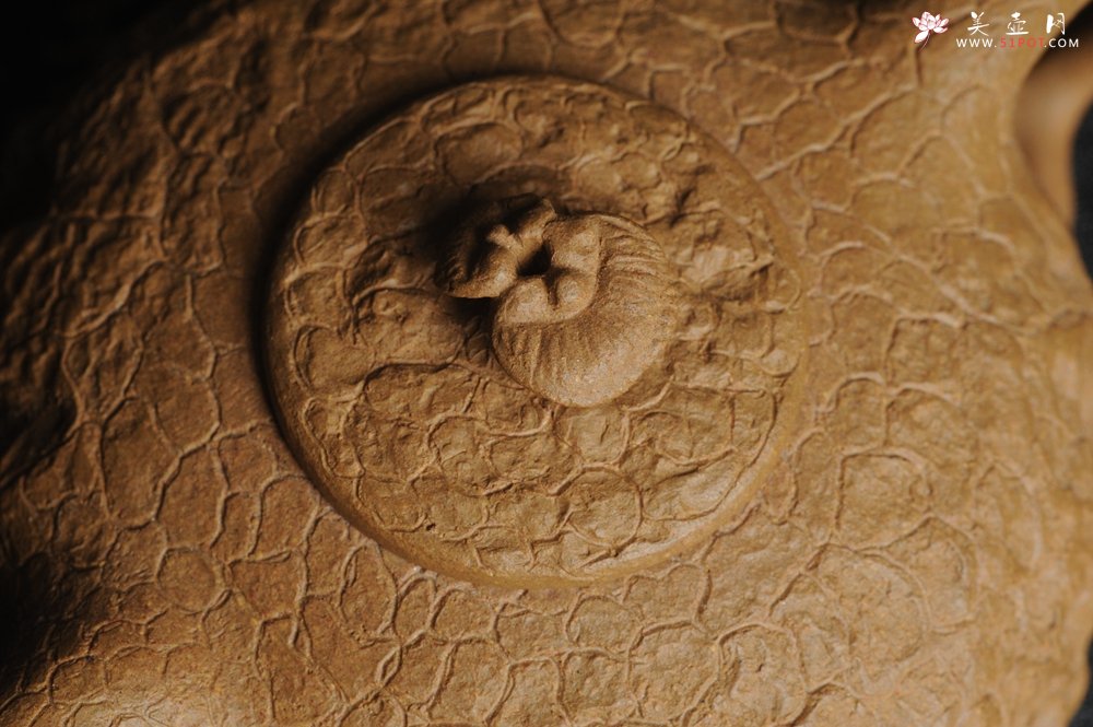 紫砂壶图片：美壶特惠 进步明显全手工黄金段泥灵芝供春壶 龚春 肌理丰富 - 宜兴紫砂壶网