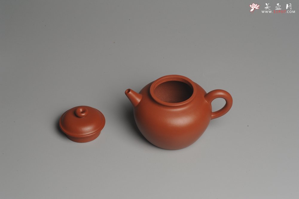 紫砂壶图片：美壶特惠 非铁红色素泥 优质朱泥大彬圈钮 - 宜兴紫砂壶网