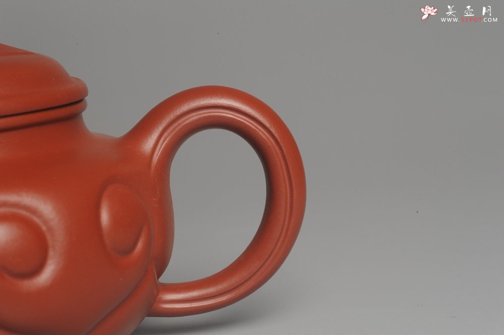 紫砂壶图片：美壶特惠 优质大红袍朱泥 精工仿古如意 - 宜兴紫砂壶网