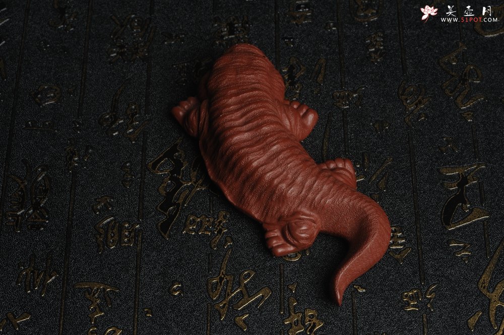 紫砂壶图片：美宠特惠 回馈壶友 精致性价比大红袍朱泥娃娃鱼茶宠 憨厚可爱 长12.5cm高2.5cm左右 - 宜兴紫砂壶网