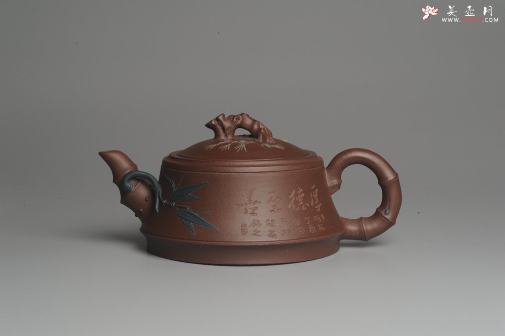 紫砂壶图片：美壶特惠 精工岁寒三友松竹梅 嵌盖难度大 文气雅致 - 宜兴紫砂壶网