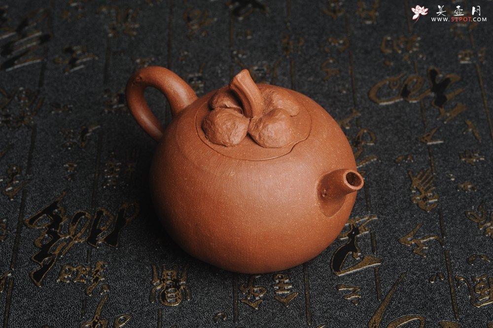 紫砂壶图片：美壶特惠 精致卡盖全手工油润降坡泥仿生小花货 山竹 - 宜兴紫砂壶网