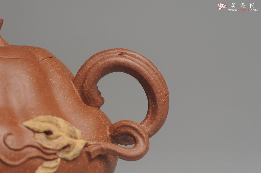 紫砂壶图片：美壶特惠 油润降坡泥精致卡盖全手工仿生小南瓜 - 宜兴紫砂壶网