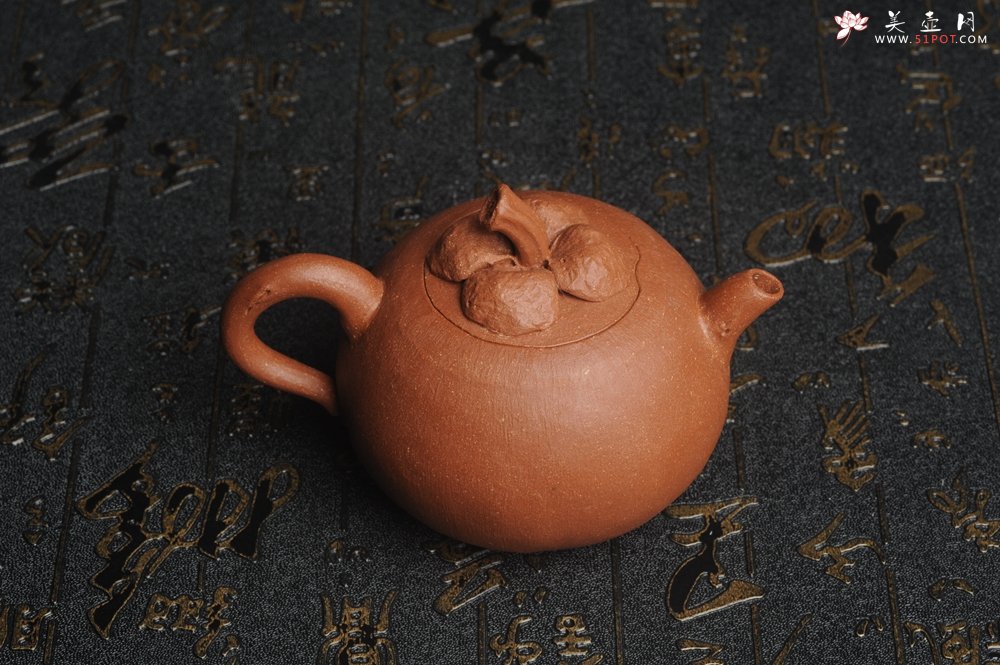 紫砂壶图片：美壶特惠 精致卡盖全手工油润降坡泥仿生小花货 山竹 - 宜兴紫砂壶网