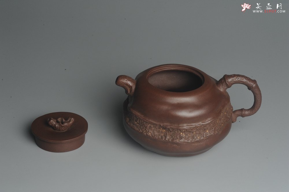 紫砂壶图片：潘丹初全手新作 道法自然 妙趣横生 原创溪竹 - 宜兴紫砂壶网