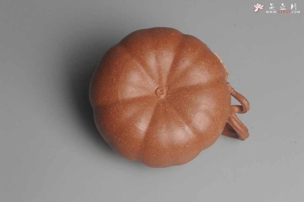 紫砂壶图片：美壶特惠 油润降坡泥精致卡盖全手工仿生小南瓜 - 宜兴紫砂壶网
